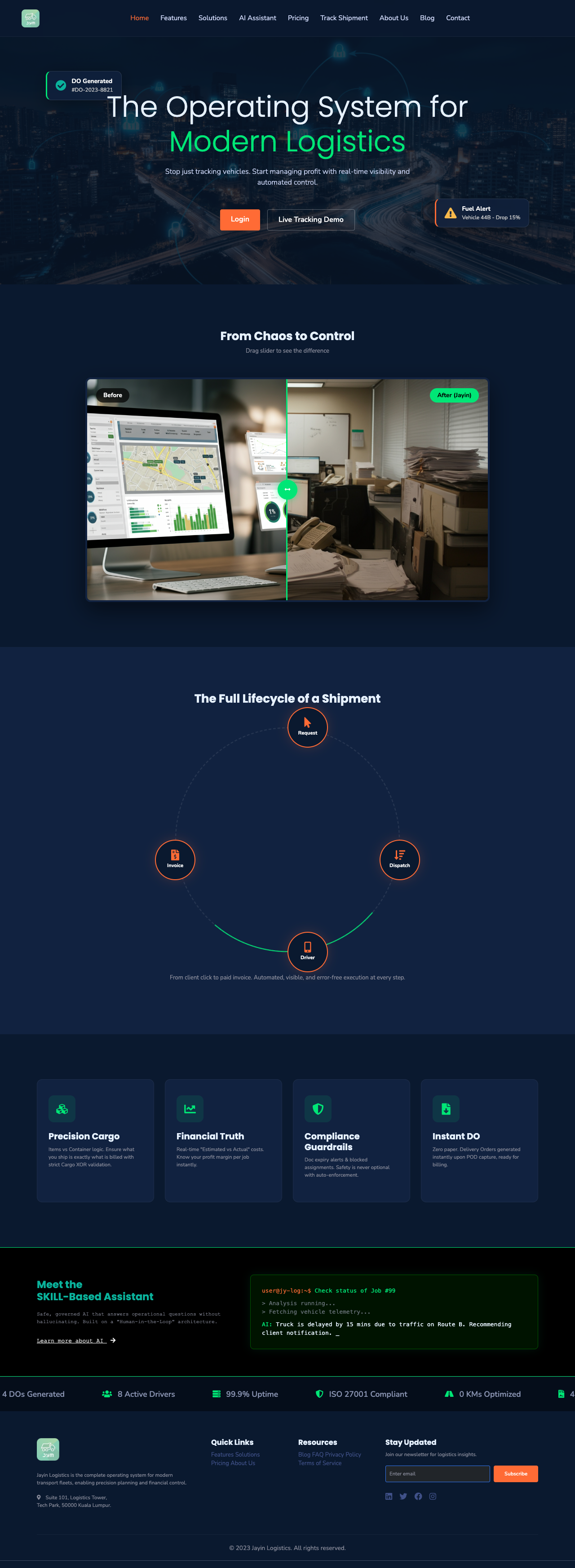 Jayin Logistics — Modern Logistics OS